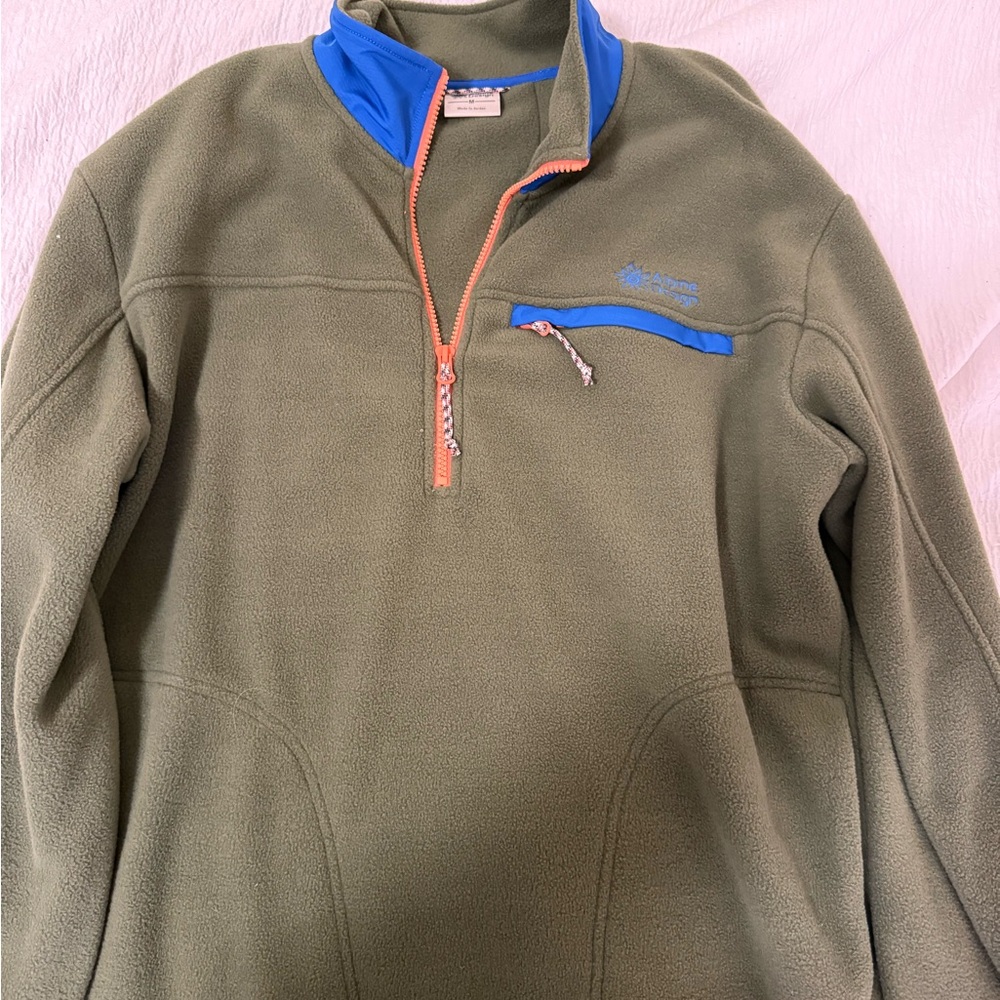 Alpine Design Olive Fleece with Blue and Orange Trim